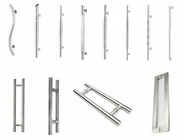 H type Double Sided Stainless Steel Glass Door Pull Handles Sliding Glass Door Handle