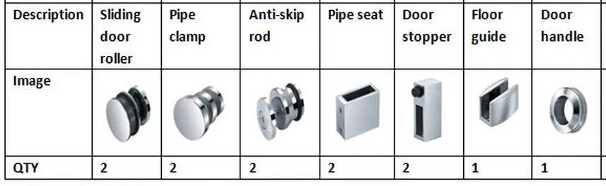(BDC-SD002) Stainless Steel glass sliding shower door roller guardian shower door parts