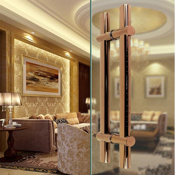 MODERN black stainless steel glass door handle for sliding door 